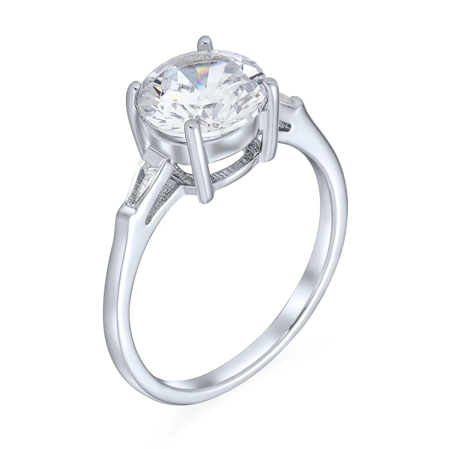 3CT Classic CZ Solitaire Oval CZ Engagement Ring .925Sterling Silver