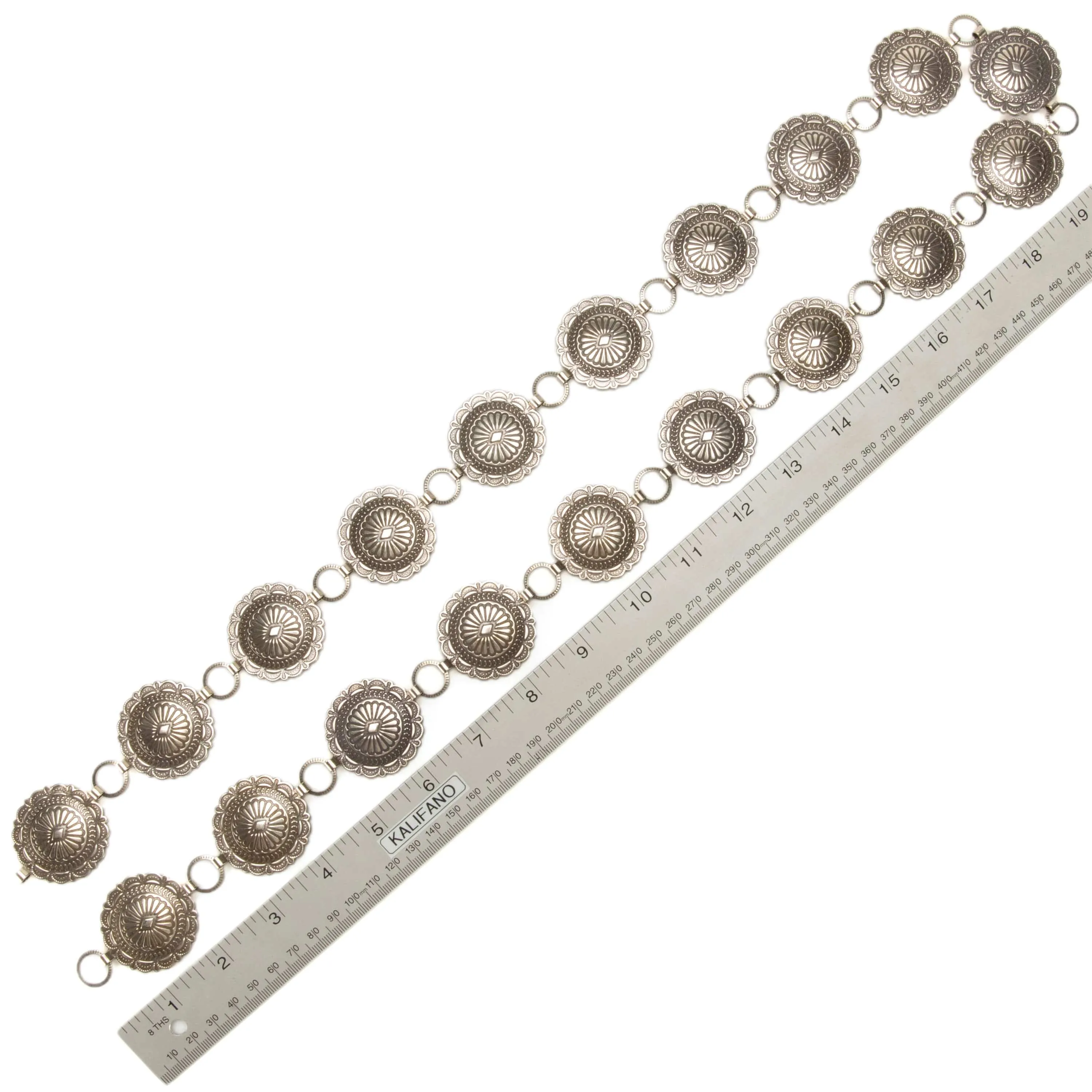 42 Round Nickel Silver Concho Belt