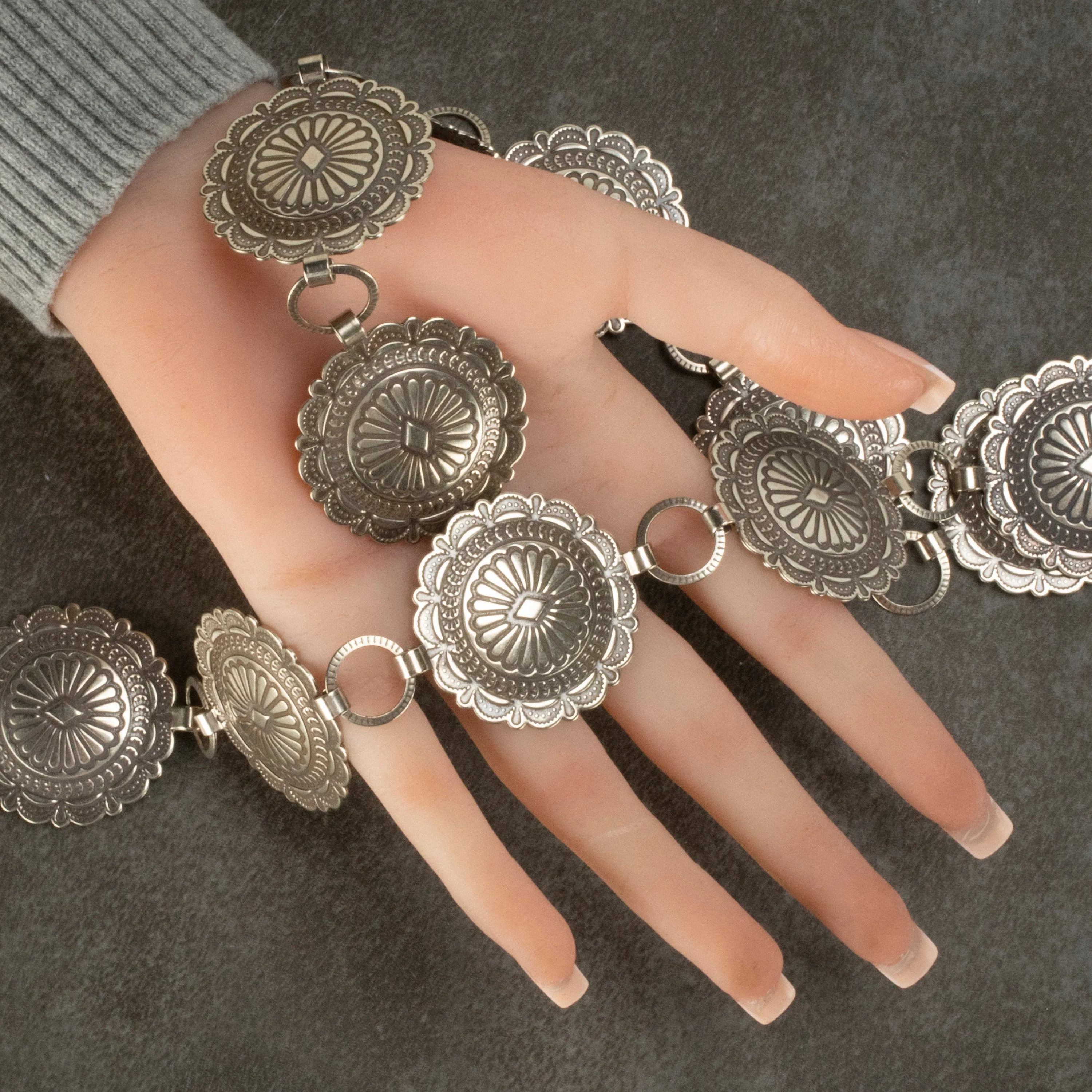 42 Round Nickel Silver Concho Belt