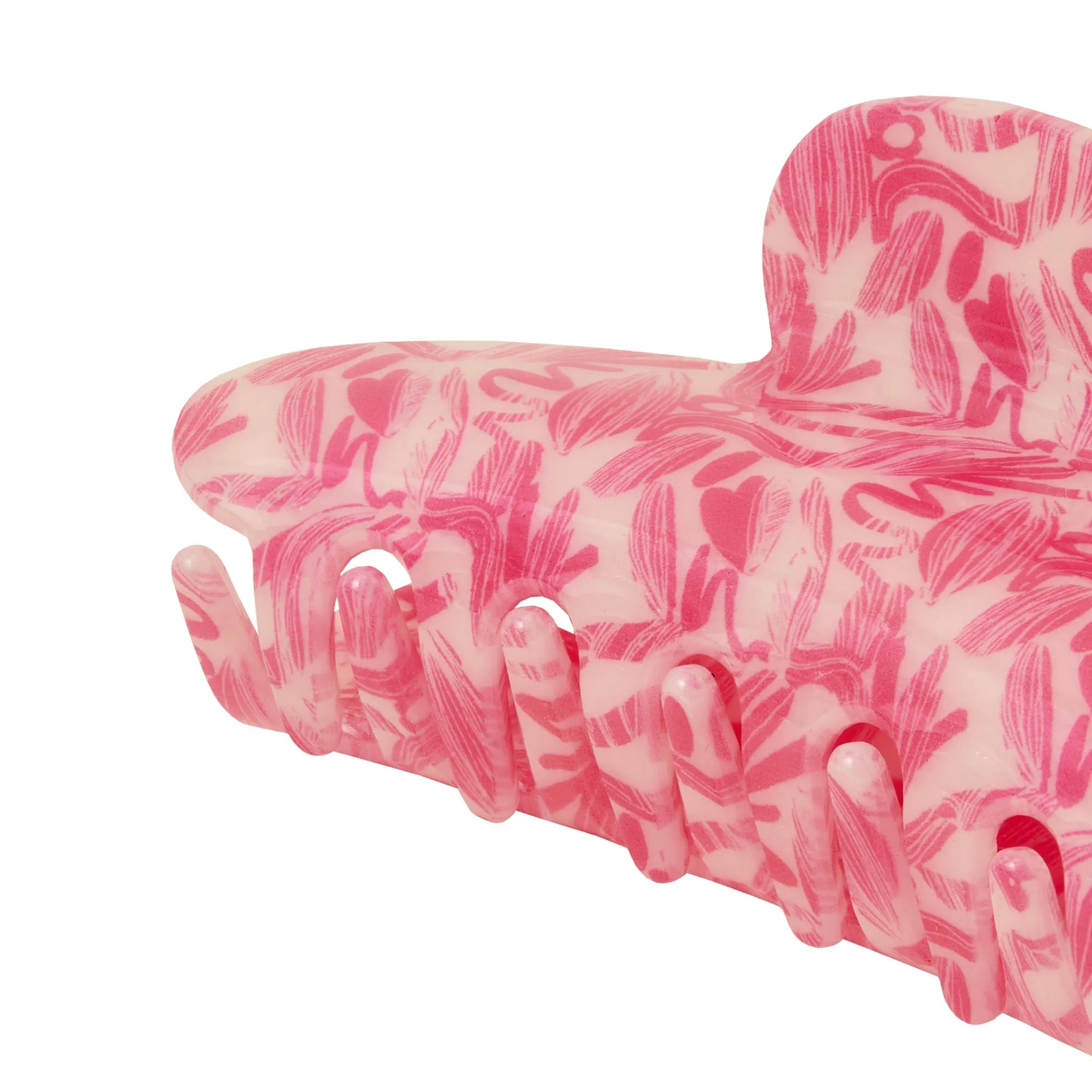 Accessorize London Women's Pink Printed Claw Clip
