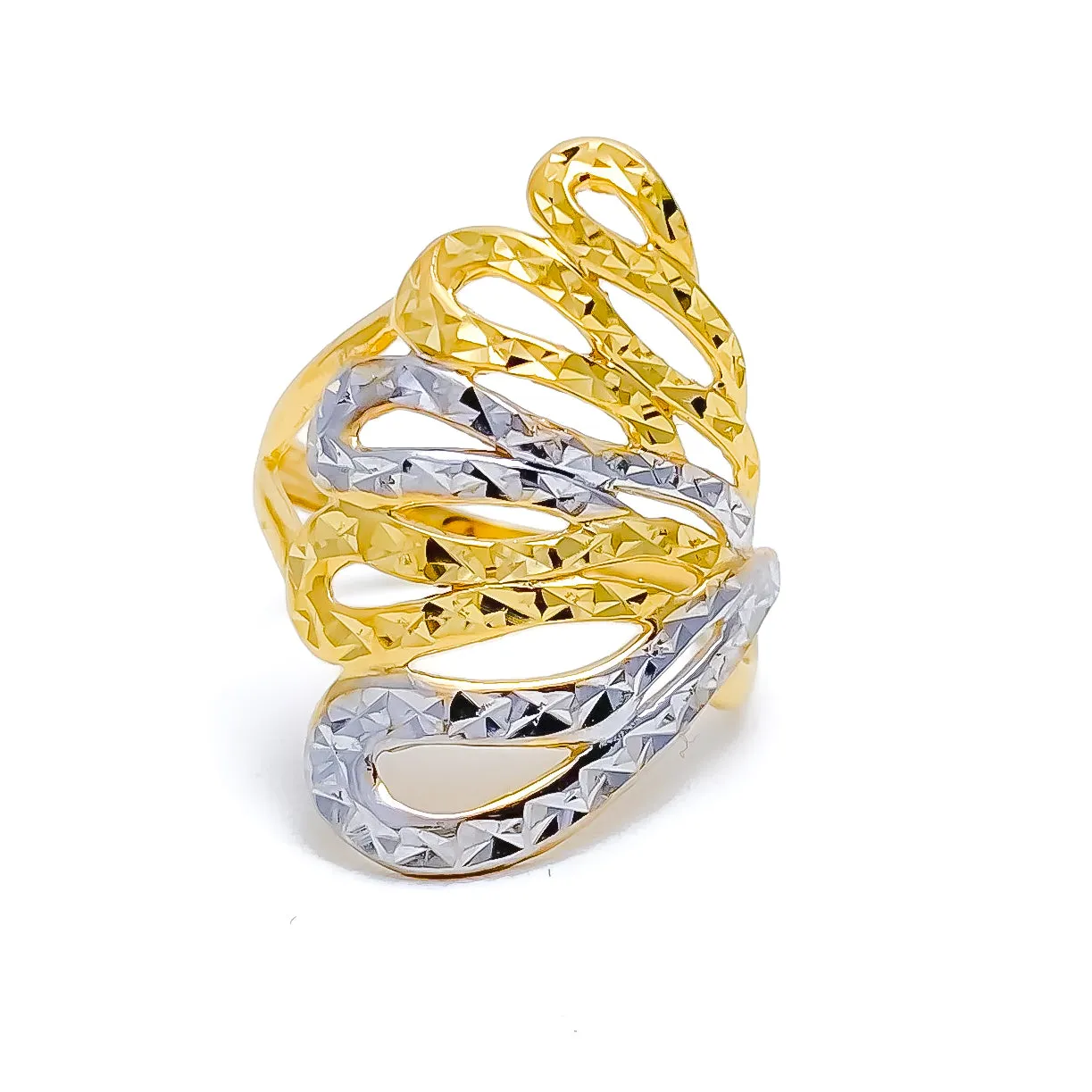 Asymmetrical Elongated Loop Ring