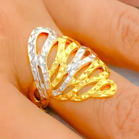 Asymmetrical Elongated Loop Ring