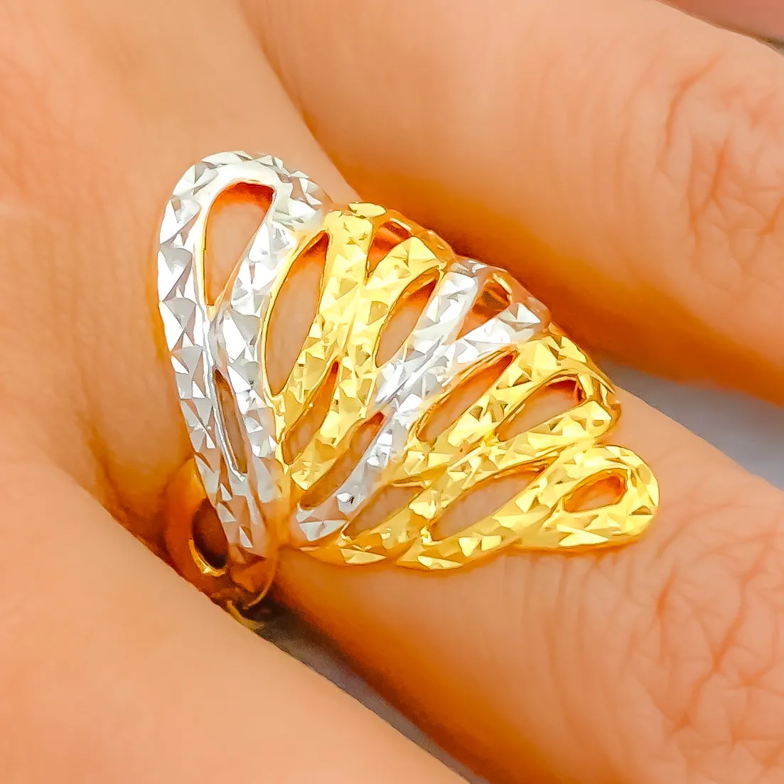 Asymmetrical Elongated Loop Ring
