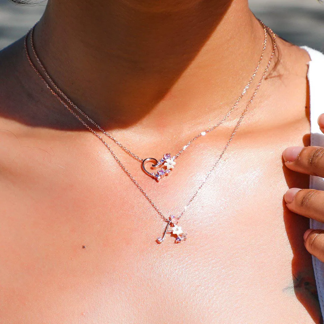 Floral Letter Necklace