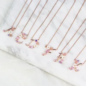 Floral Letter Necklace