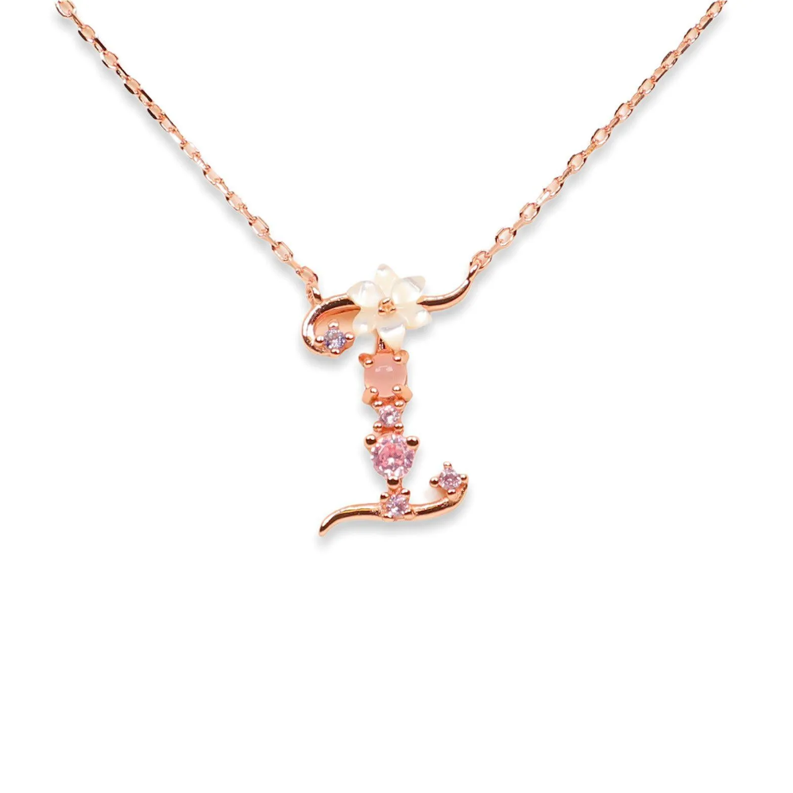 Floral Letter Necklace