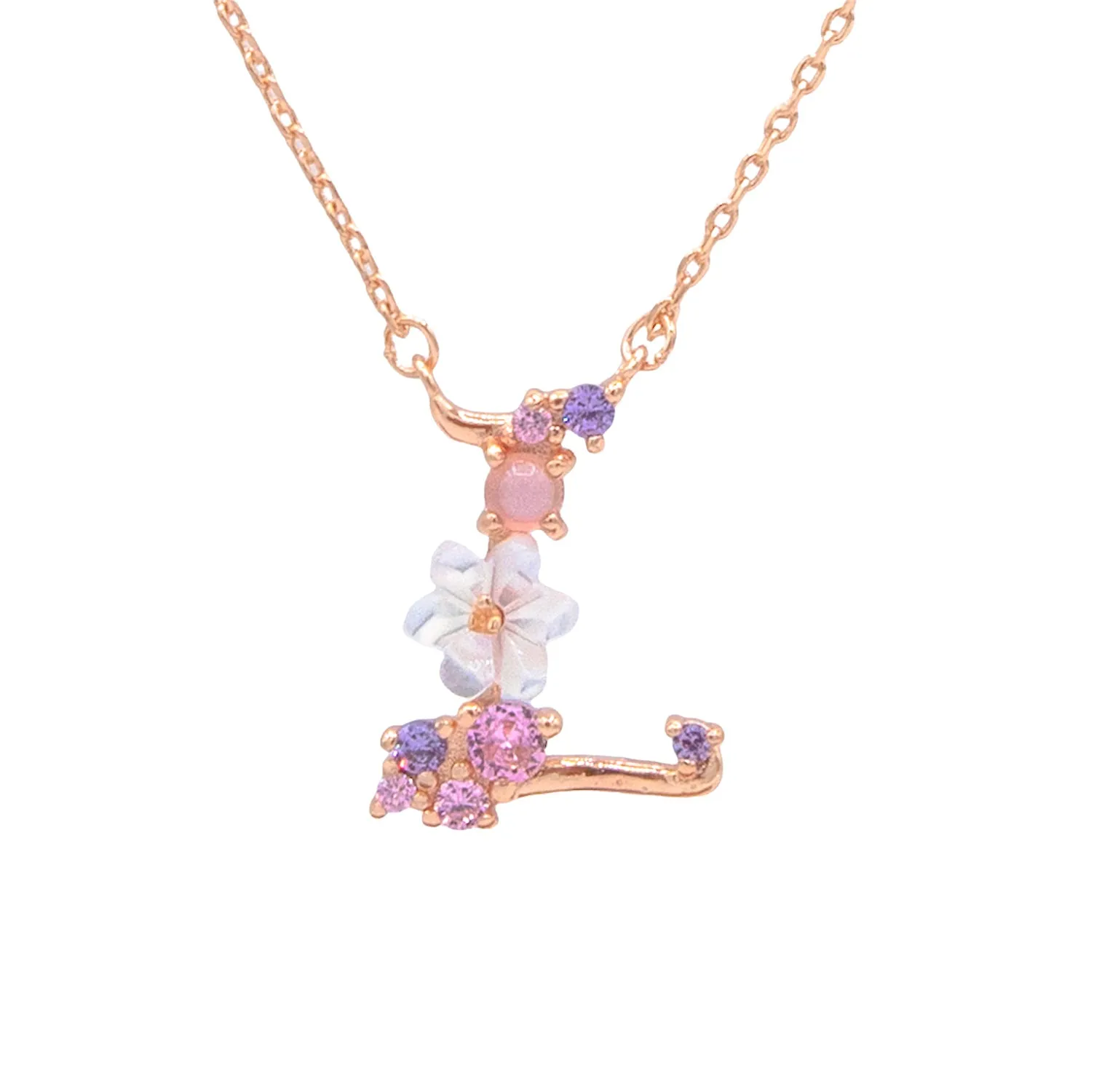 Floral Letter Necklace