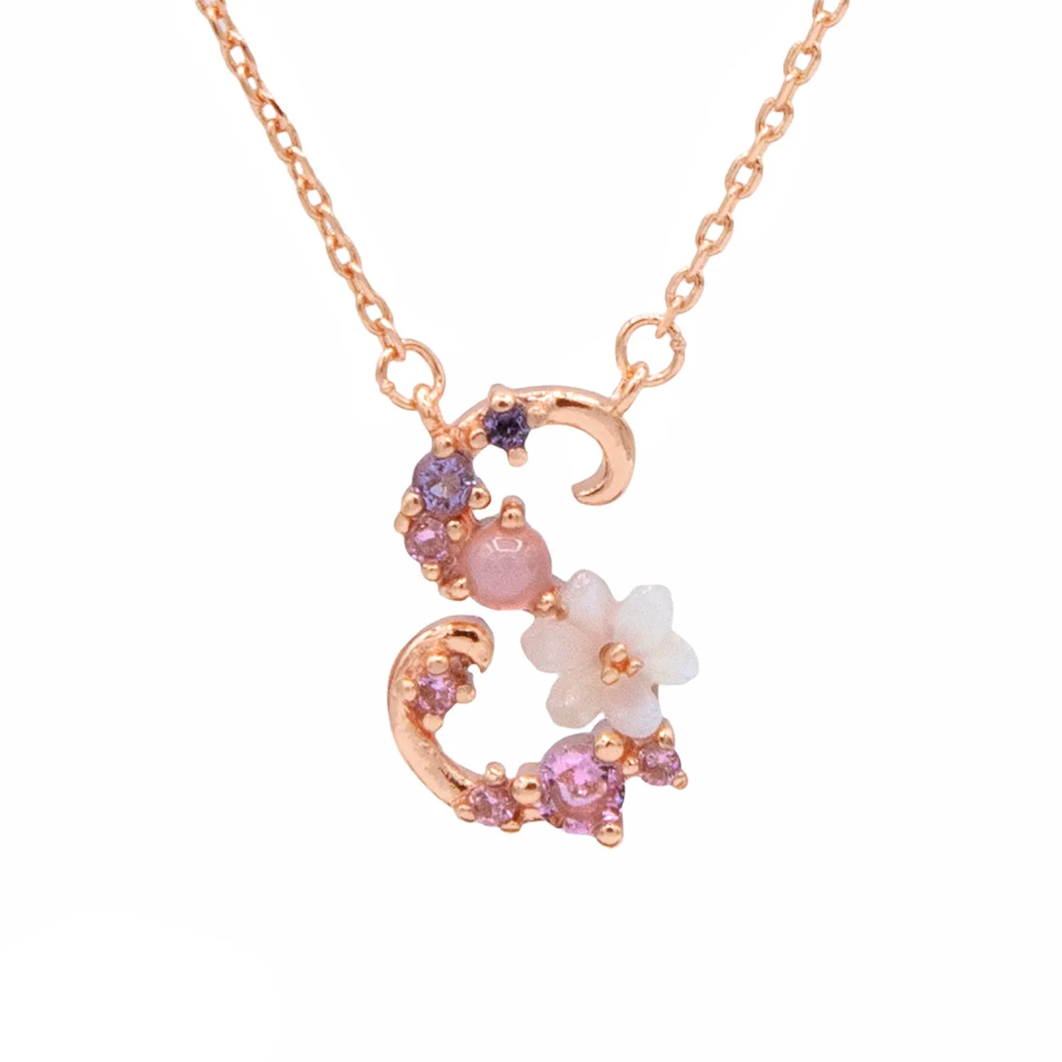 Floral Letter Necklace