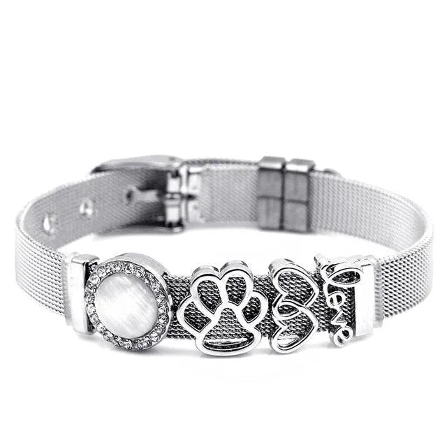 Golden Love Two-tone Stainless Steel Mesh Bracelets