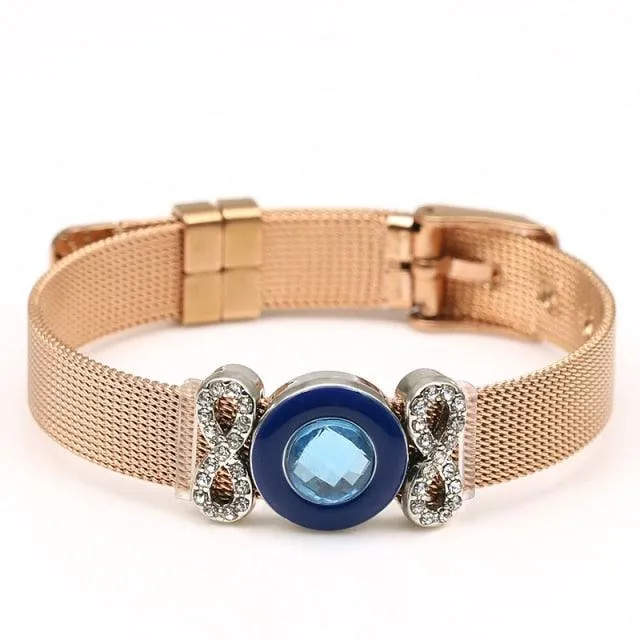 Golden Love Two-tone Stainless Steel Mesh Bracelets