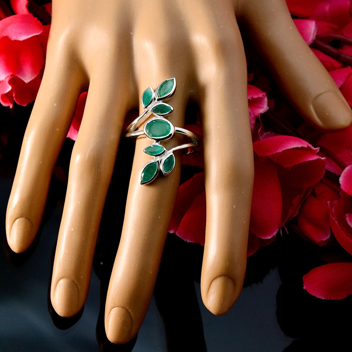 Handcrafted Gemstones Indianemerald 925 Silver Rings Jewelry Jobs
