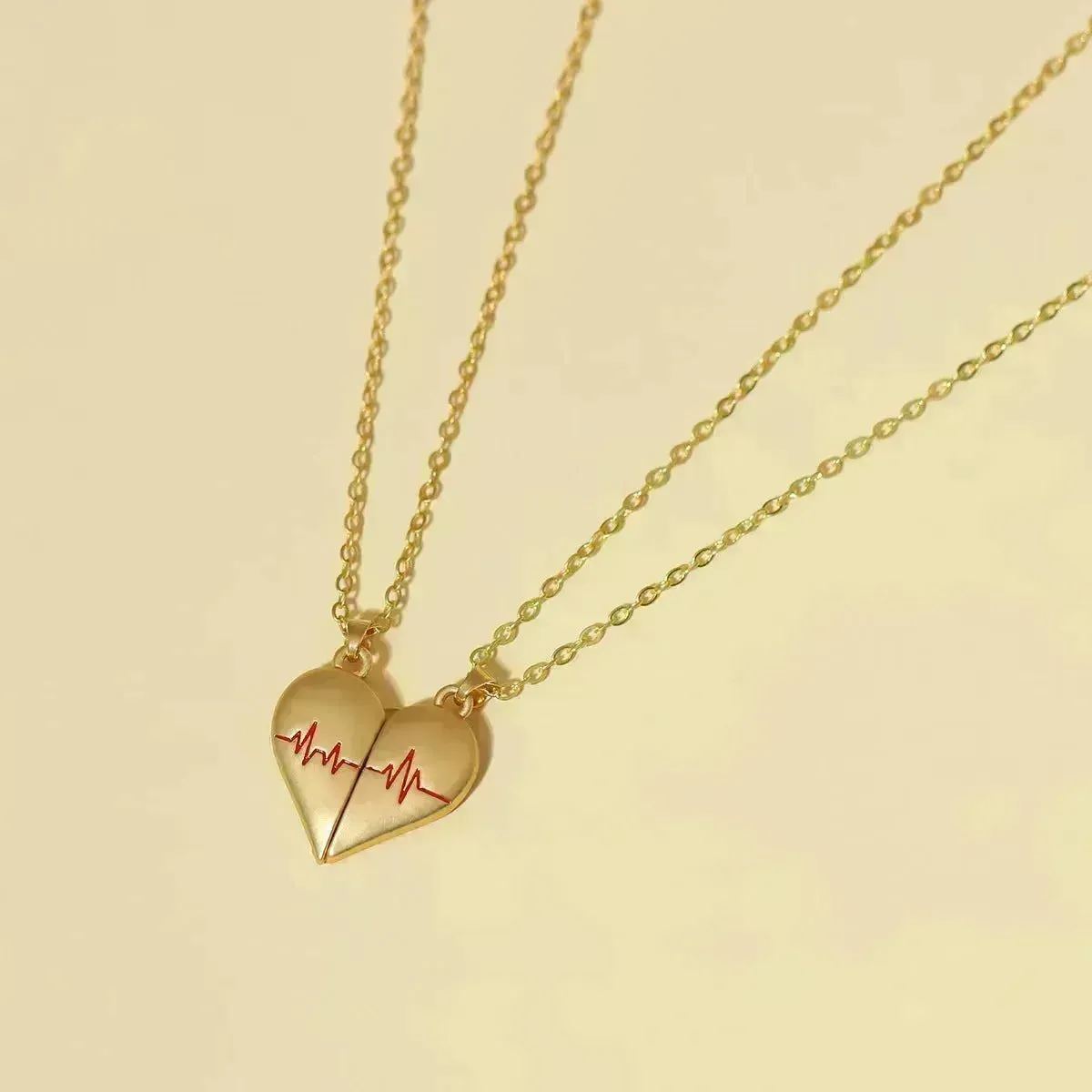 Heartbeat Magnetic Heart Necklace Love Couple Jewelry