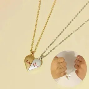 Heartbeat Magnetic Heart Necklace Love Couple Jewelry