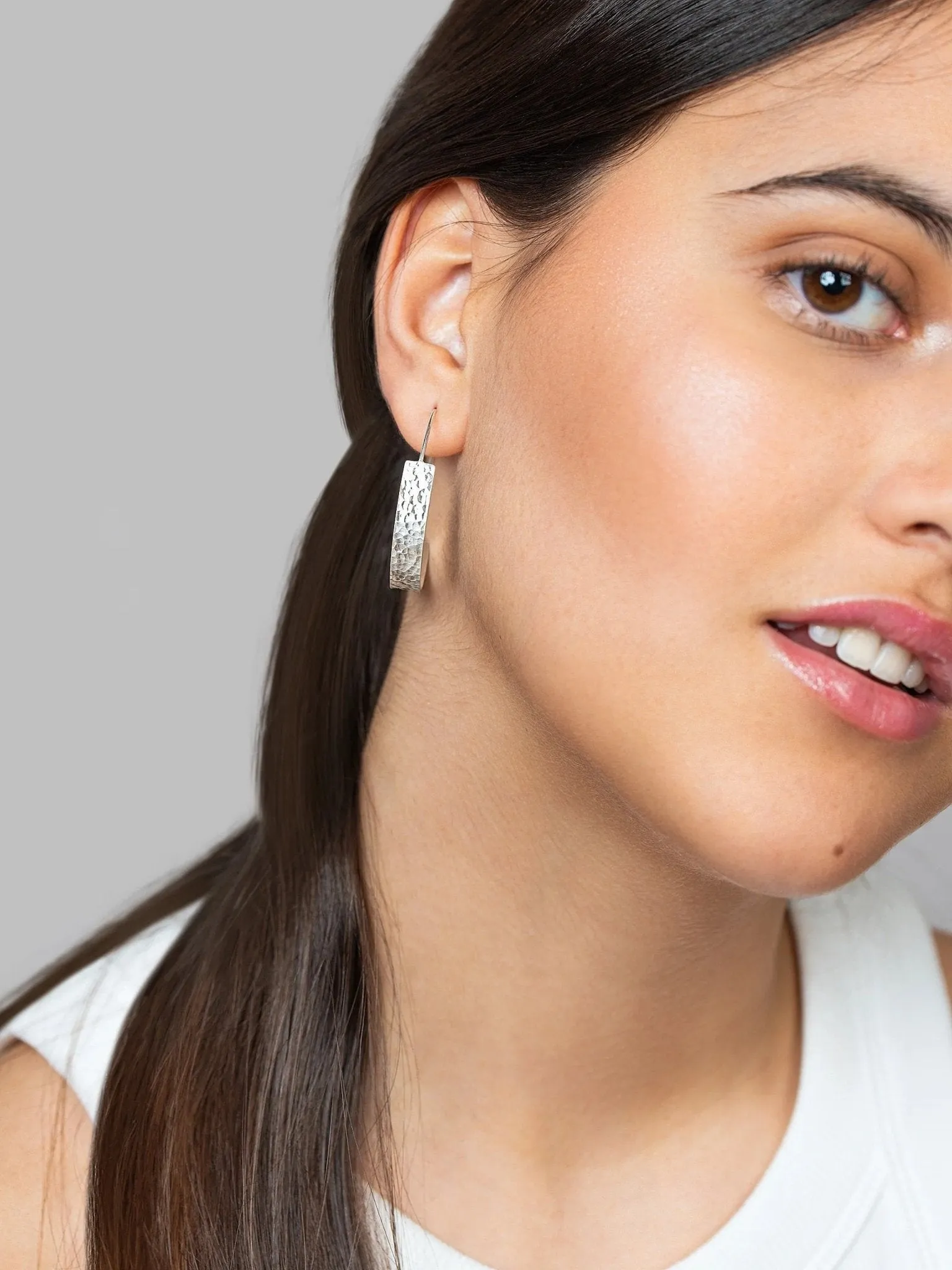 Here Silver Hoop Earrings