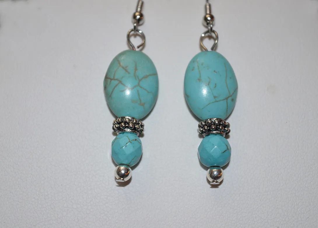 Howlite Necklace and Earrings Set