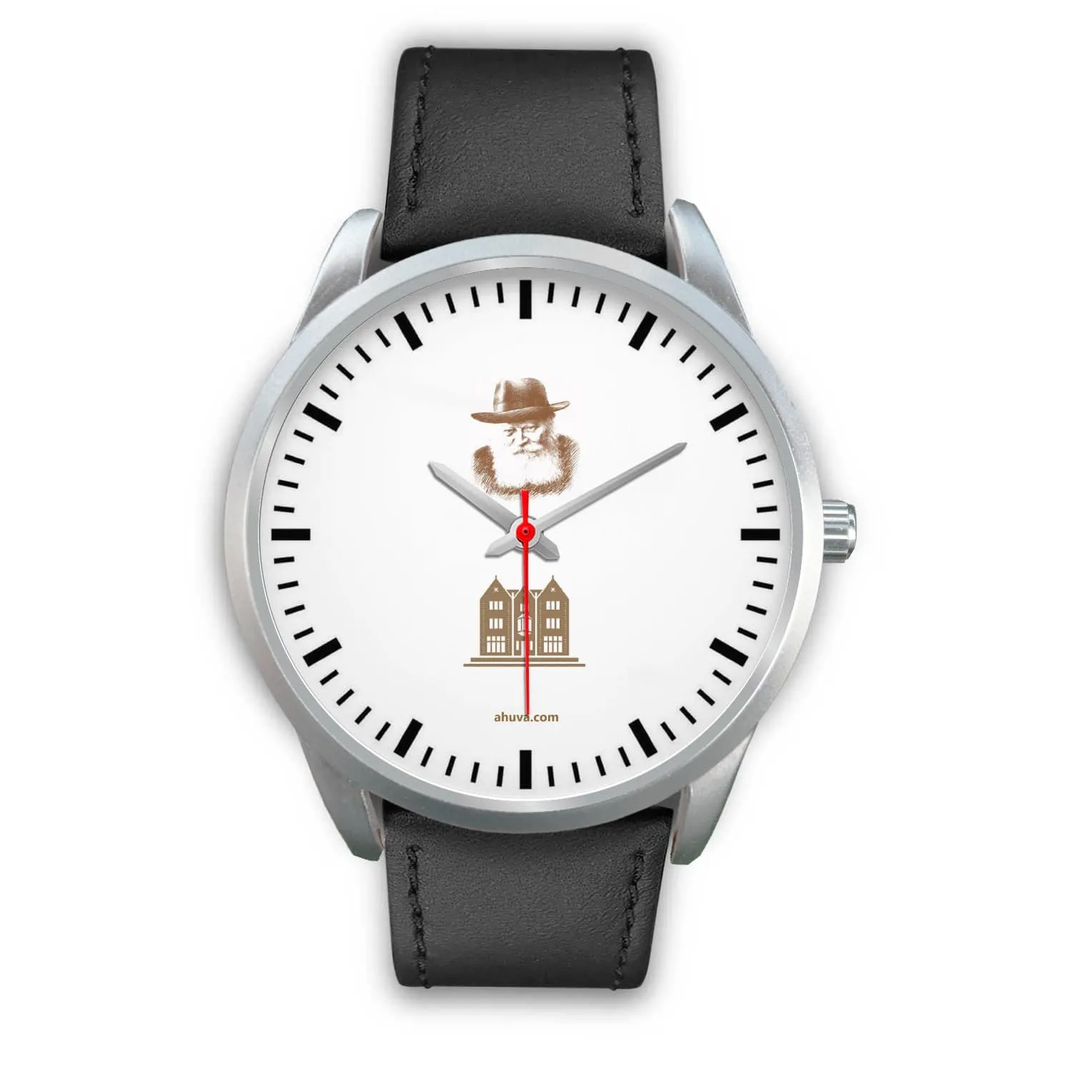 Lubavitcher Rebbe 770 Hebrew Wristwatch Silver