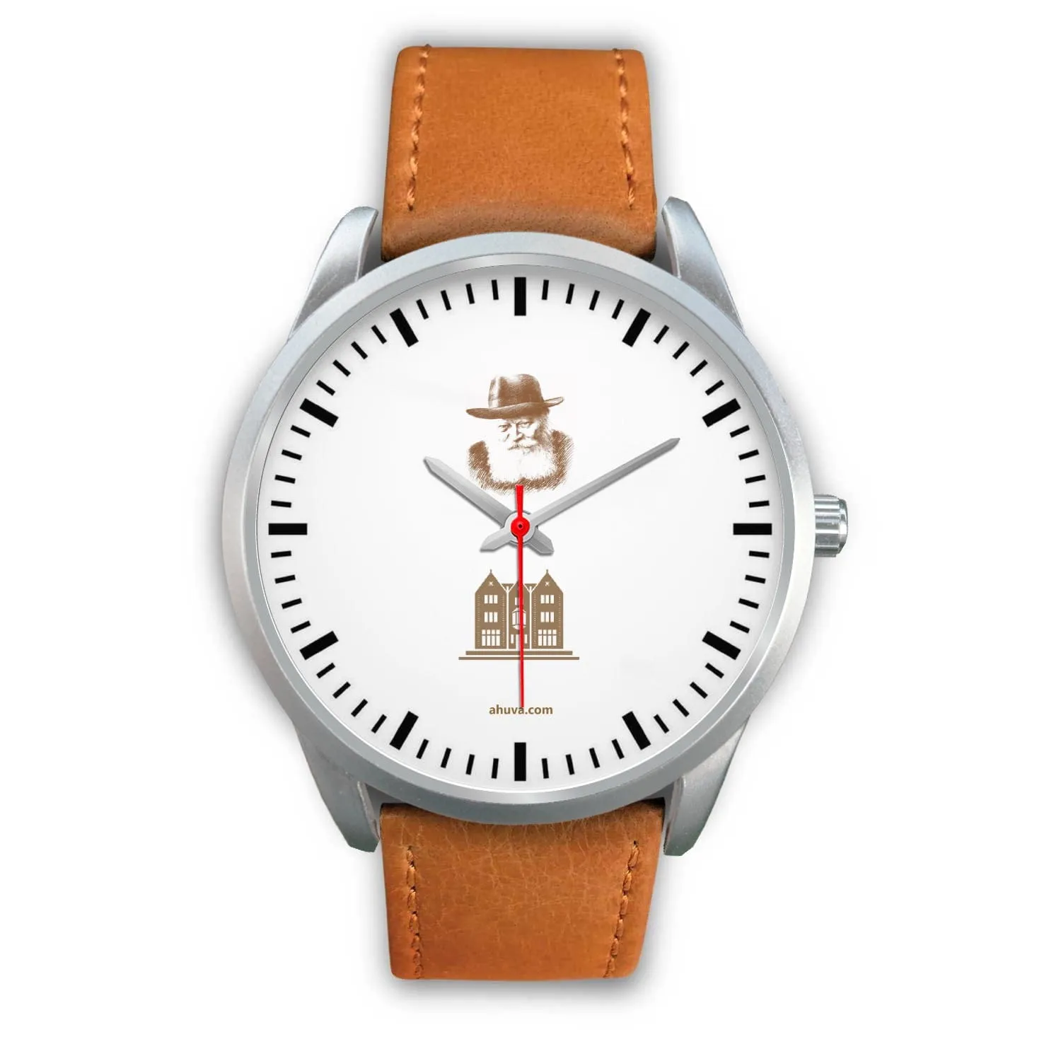 Lubavitcher Rebbe 770 Hebrew Wristwatch Silver