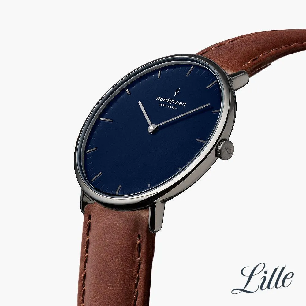 Native | Navy Dial - Brown Leather