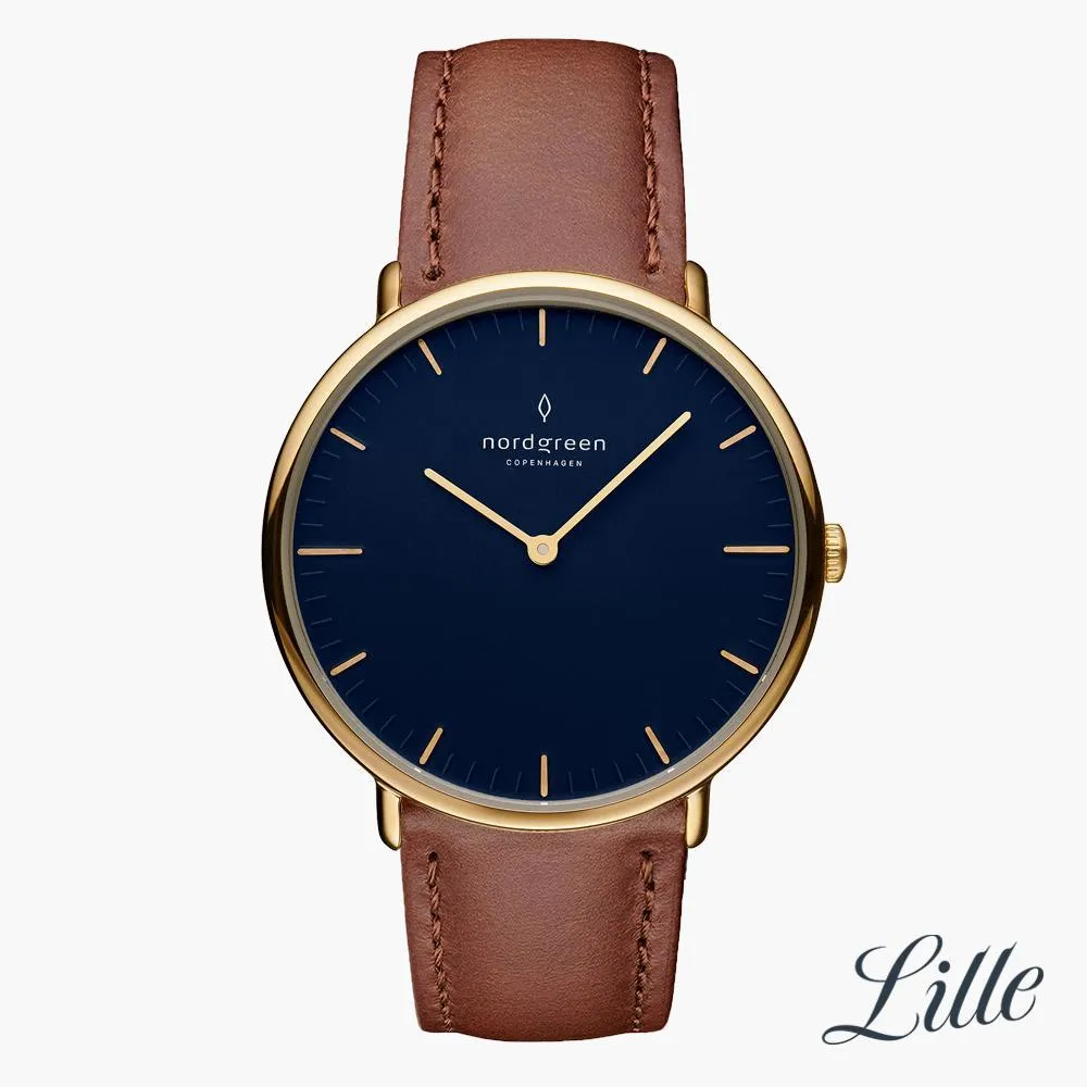 Native | Navy Dial - Brown Leather