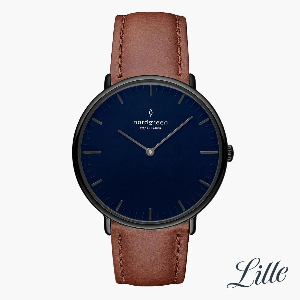 Native | Navy Dial - Brown Leather