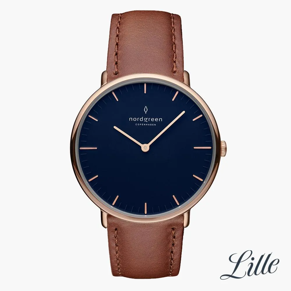 Native | Navy Dial - Brown Leather