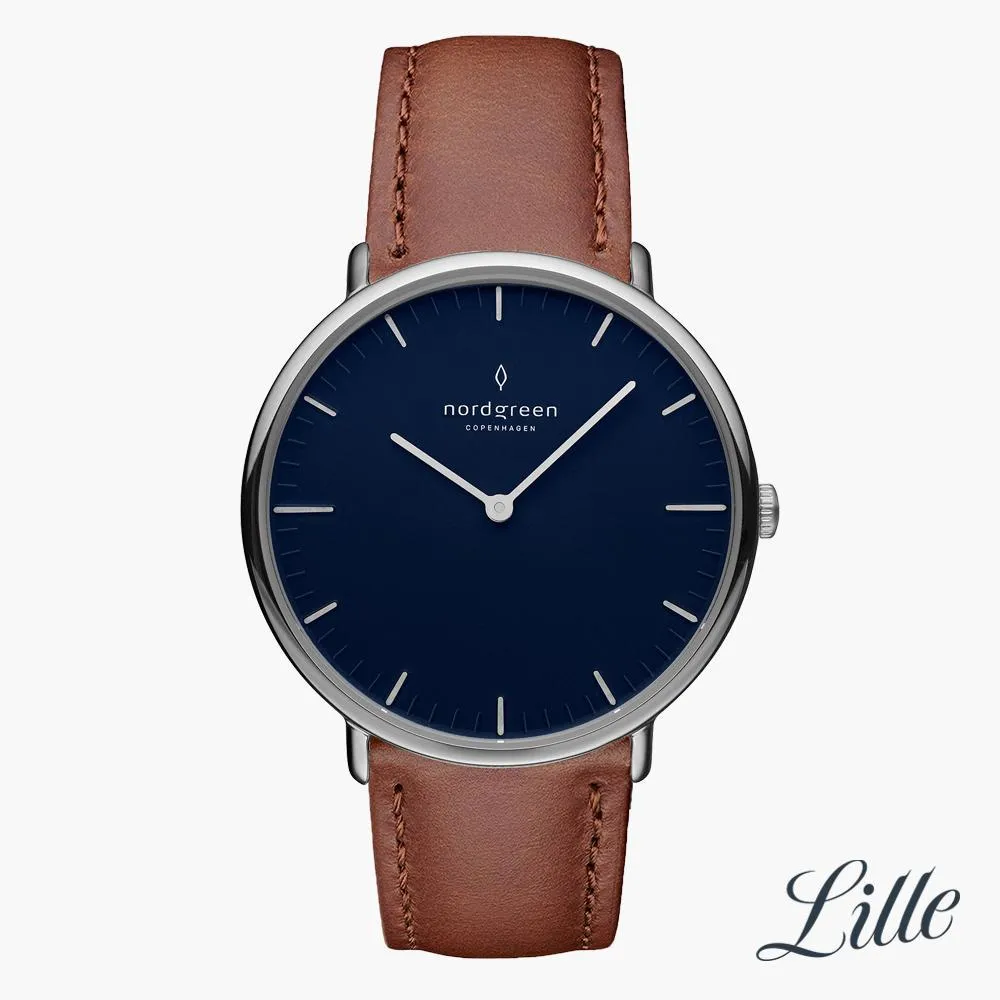 Native | Navy Dial - Brown Leather