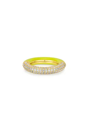 Pave Amalfi Ring-Neon Yellow