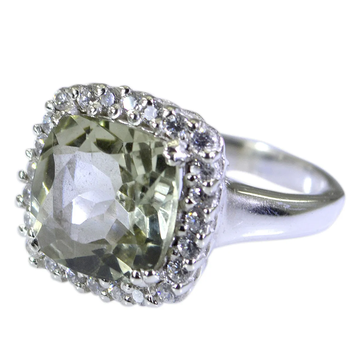 Pulchritudinous Stone Green Amethyst 925 Silver Rings Japanese Jewelry