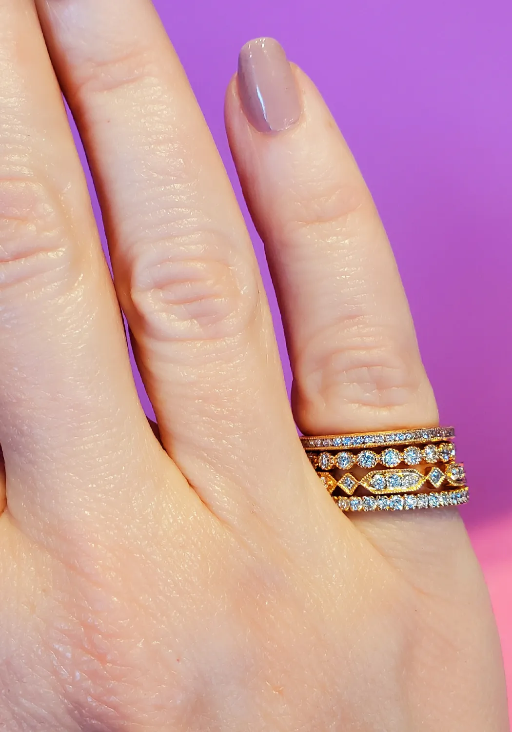 Sethi Couture Bezel 18KRG White Diamond Eternity Band