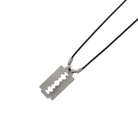 Silver Blade Corded Necklace