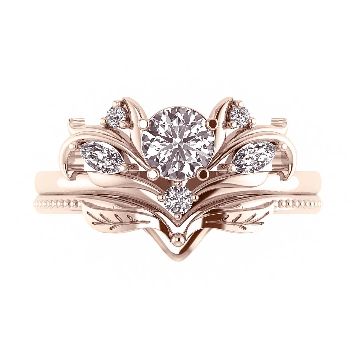 Swanlake | engagement ring setting for 5 mm round cut gemstone