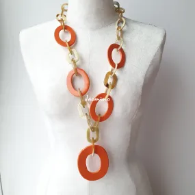 Trendy Horn Necklace J18027, Made by Natural Buffalo Horn & Lacquer