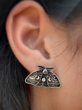Witchy Goth Moth Stud Earrings, Goth Jewelry, Witchy Aesthetic, Witchy Earrings, Witchy Jewelry, Gothic,